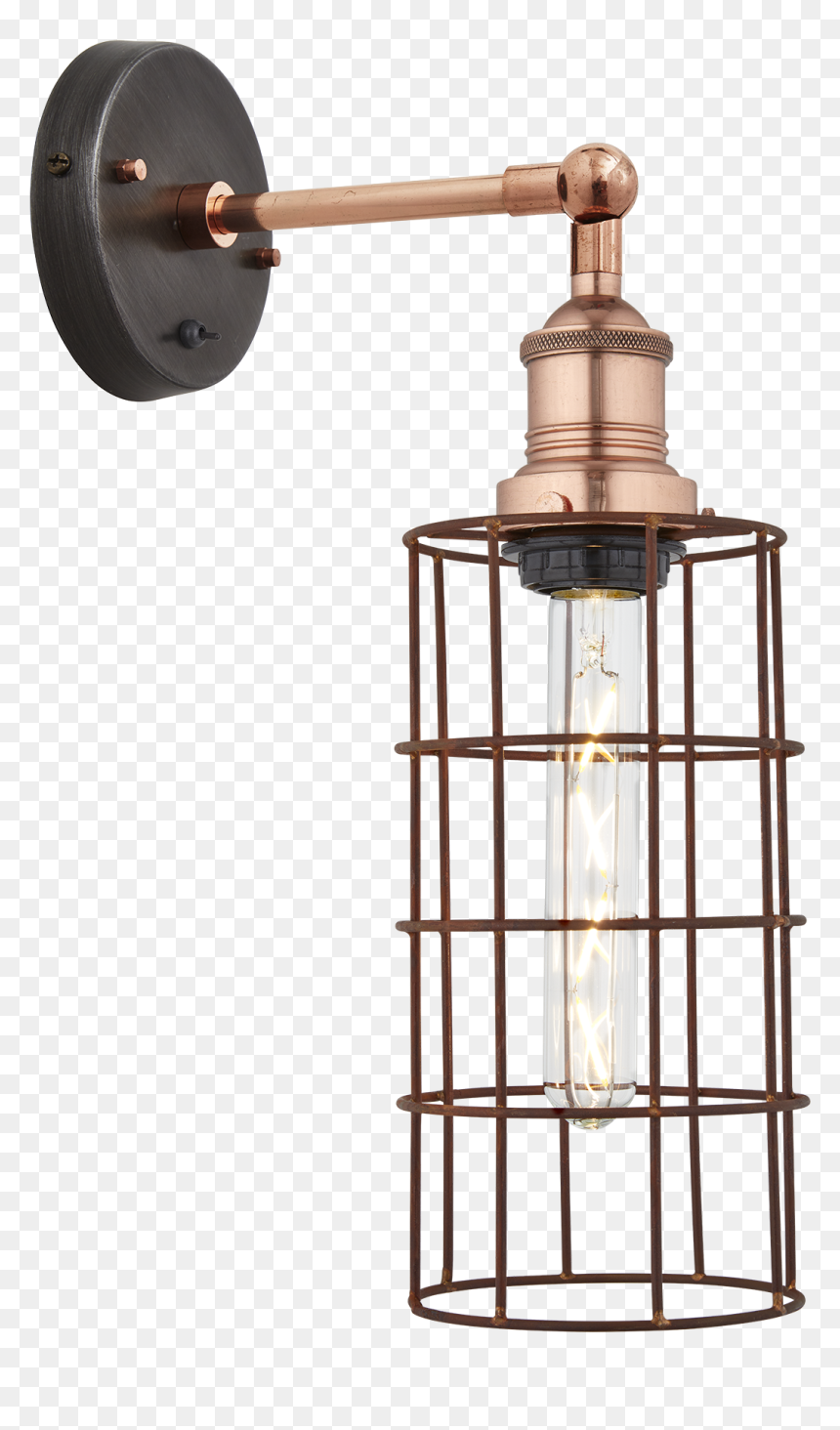 Brooklyn Rusty Cage Wall Light - Sconce, HD Png Download - wall light png