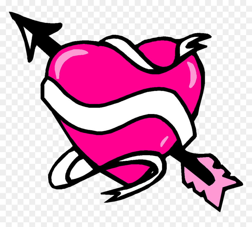 Heart With A Bow And Arrow, HD Png Download - arrow with heart png
