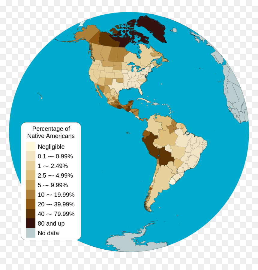 Transparent Globo Terraqueo Png - Native Population America Map, Png Download - globo terraqueo png