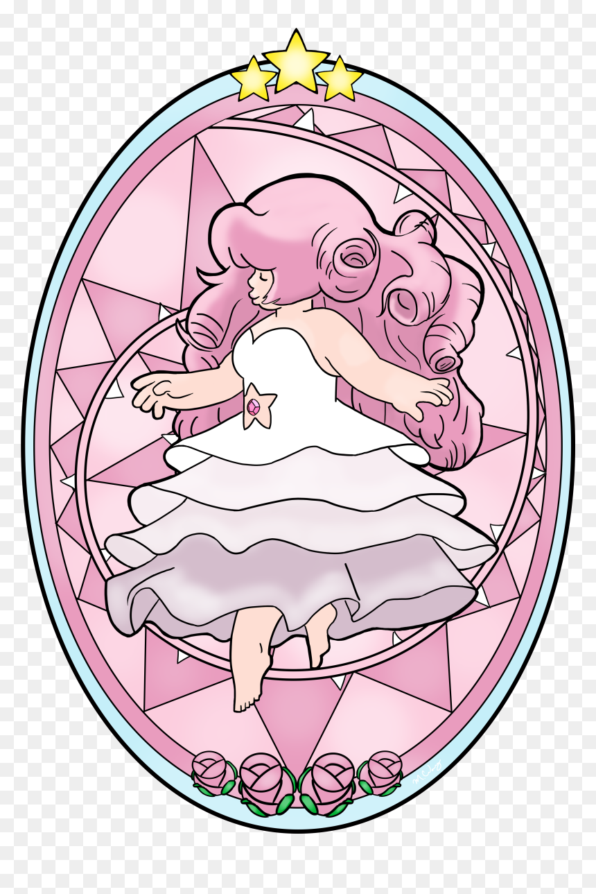 Rose Quartz Stain Glass Window Design Final - Circle, HD Png Download - stained glass window png