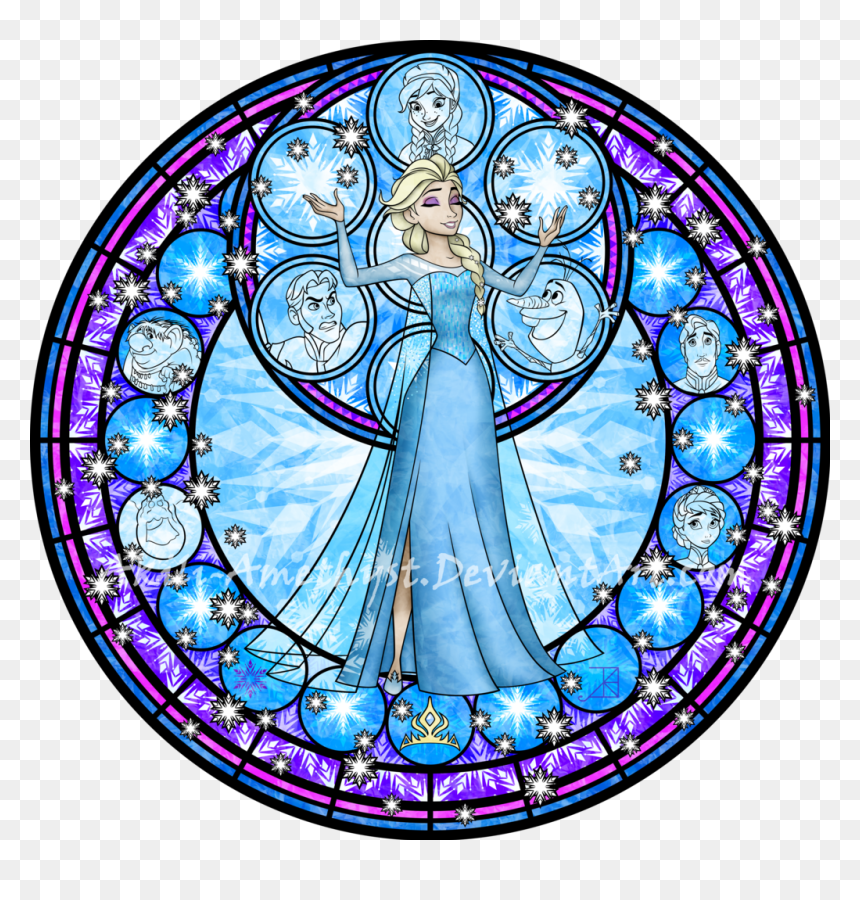 #freestickers #stainedglass #window #colorful #colourful - Disney Frozen Stained Glass, HD Png Download - stained glass window png