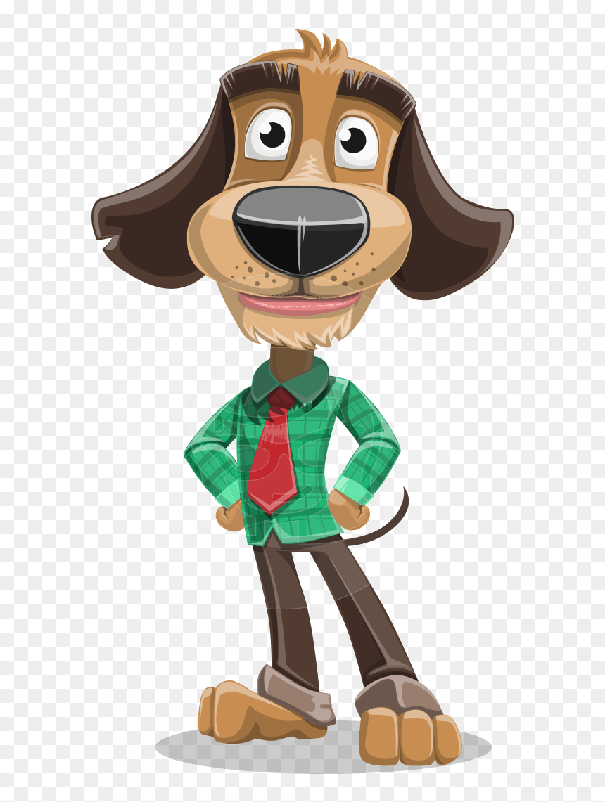 Business Dog Cartoon Vector Character Aka Donny - Portable Network Graphics, HD Png Download - cartoon dog bone png
