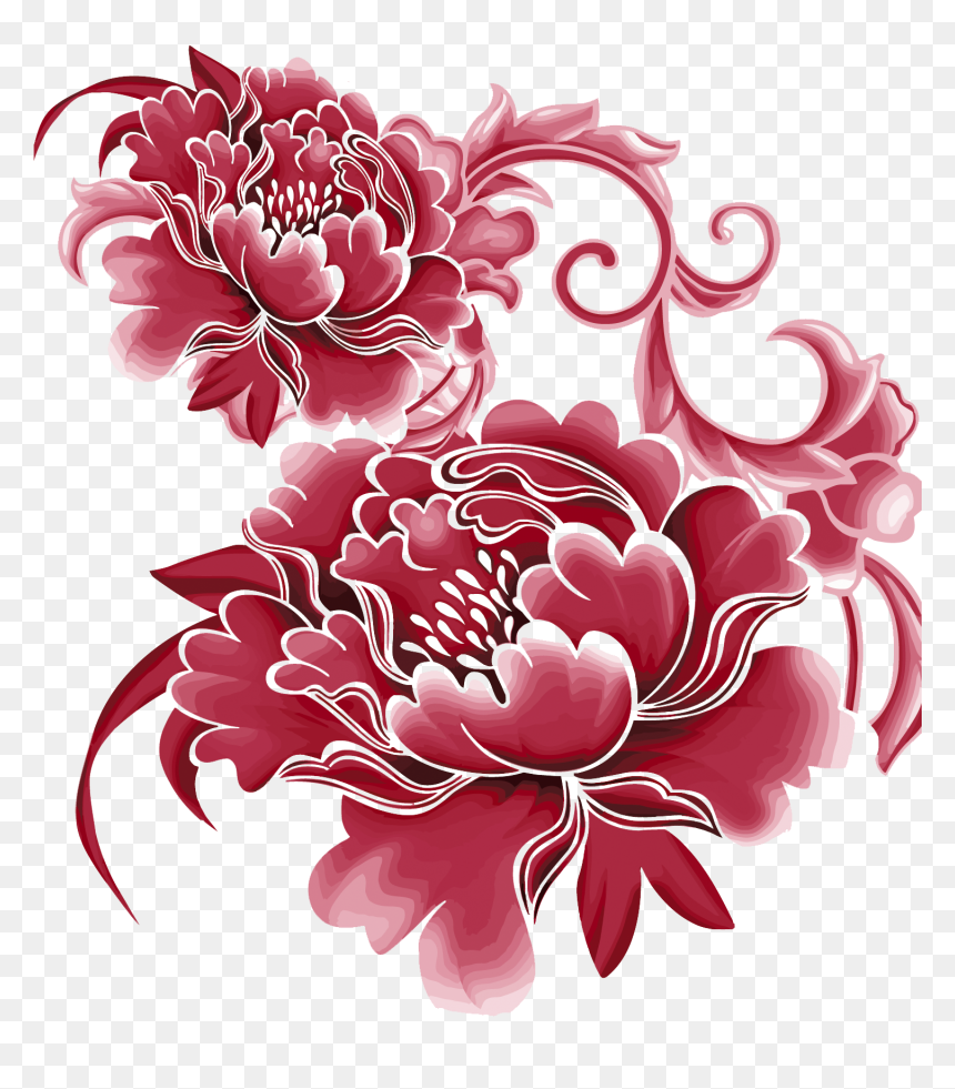 Chinese Flower Pattern Png , Png Download - Chinese Flower Pattern Png, Transparent Png - chinese flower png