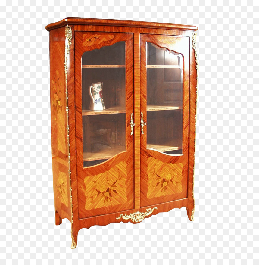 Glass Case Dubois Louis Xv Style - China Cabinet, HD Png Download - glass case png