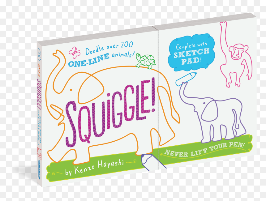 Squiggle Doodle Over 200 One-line Animals , Transparent - Poster, HD Png Download - doodle lines png