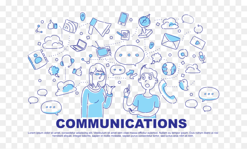Comunication Doodle Vector Illustration - Contact Person Communication Vector Images Png, Transparent Png - doodle lines png