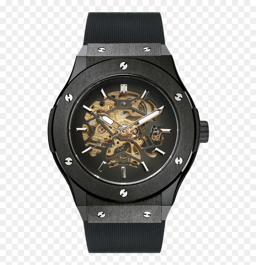 Hublot Power Reserve All Black, HD Png Download - black and gold png