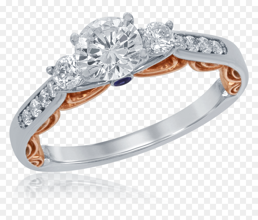 Cinderella Bridal Ring With Dress Silhouette Howard"s - Anéis Inspirados Nas Princesas Da Disney, HD Png Download - diamond silhouette png