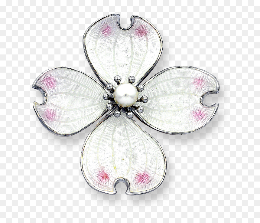 Nicole Barr Designs Sterling Silver Dogwood Brooch-white - Nicole Barr Designs Sterling Silver Dogwood Brooch, HD Png Download - white pearl png