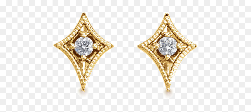 Earrings, HD Png Download - diamond stud png