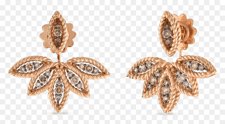 Roberto Coin 18k Rose Gold Brown Diamond Stud - Transparent Background Gold Earrings Png, Png Download - diamond stud png