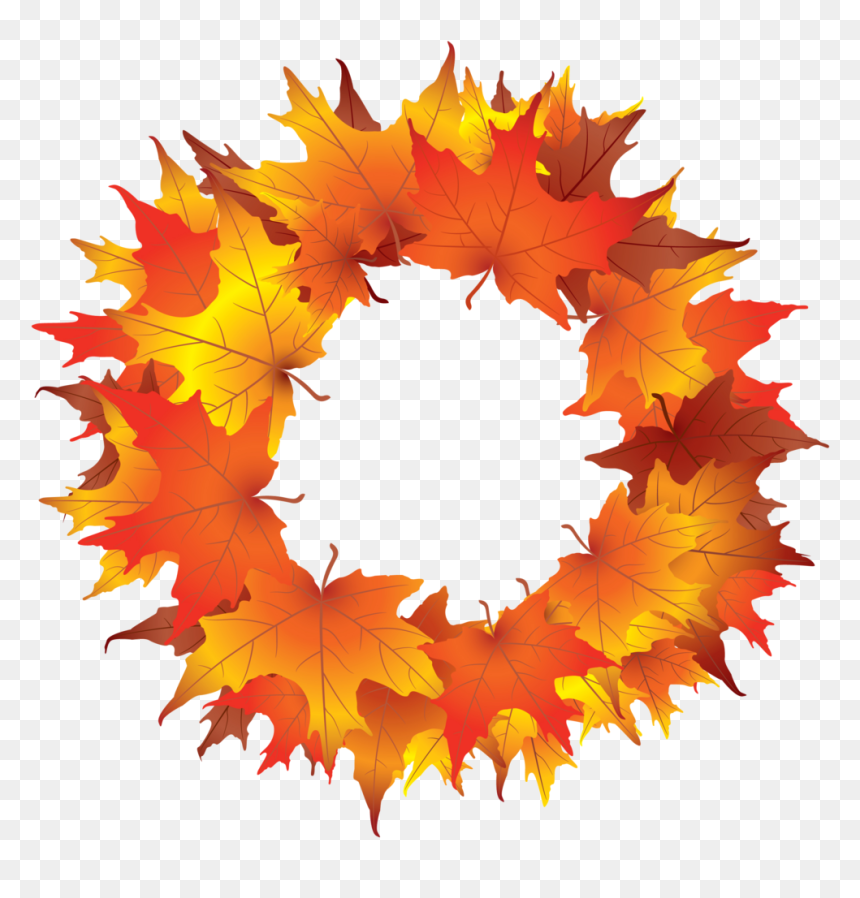 Autumn Wreath Kid Png Images Clipart - Fall Leaf Wreath Clipart, Transparent Png - wreath.png