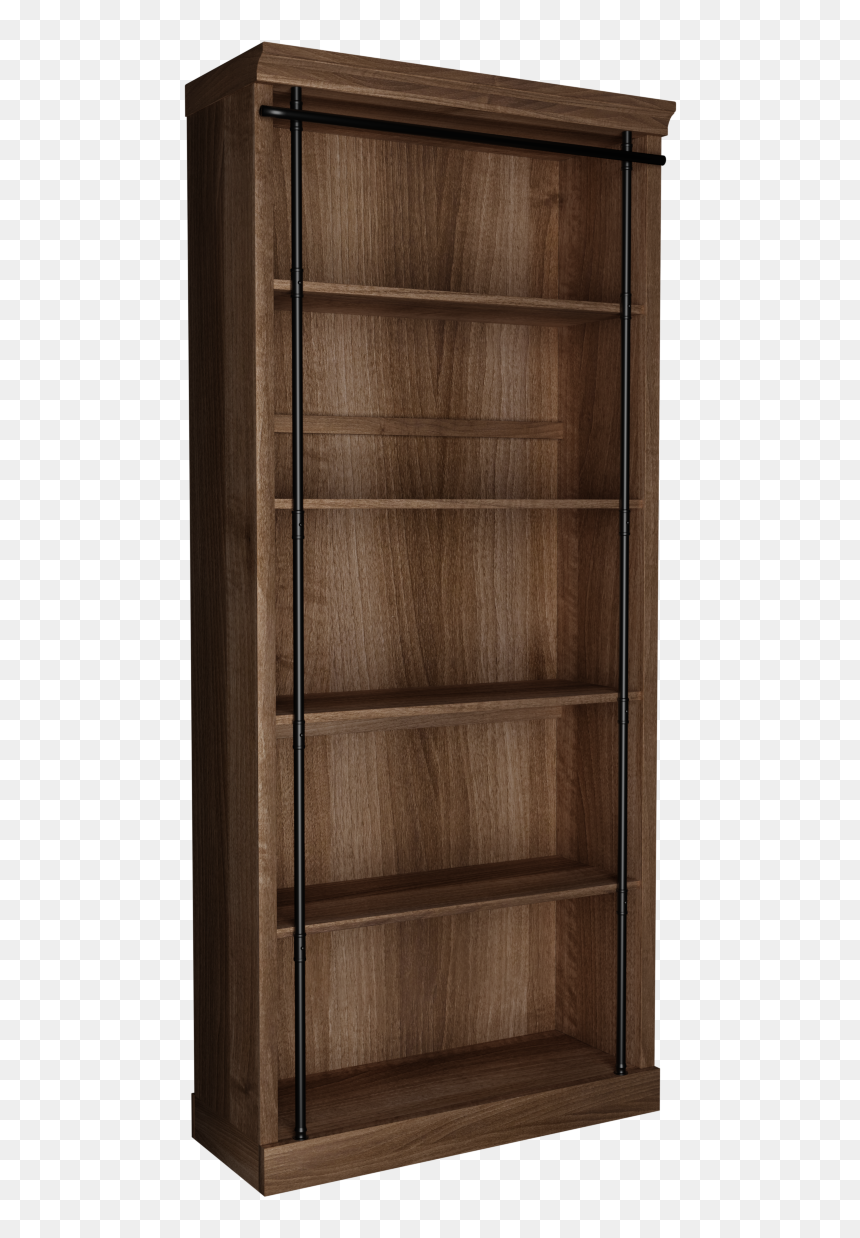 Bookcase, HD Png Download - wooden shelf png