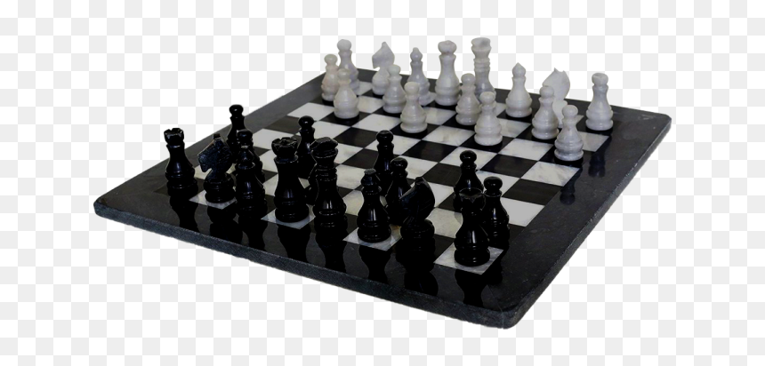 Marble Chess Black And White, HD Png Download - chessboard png