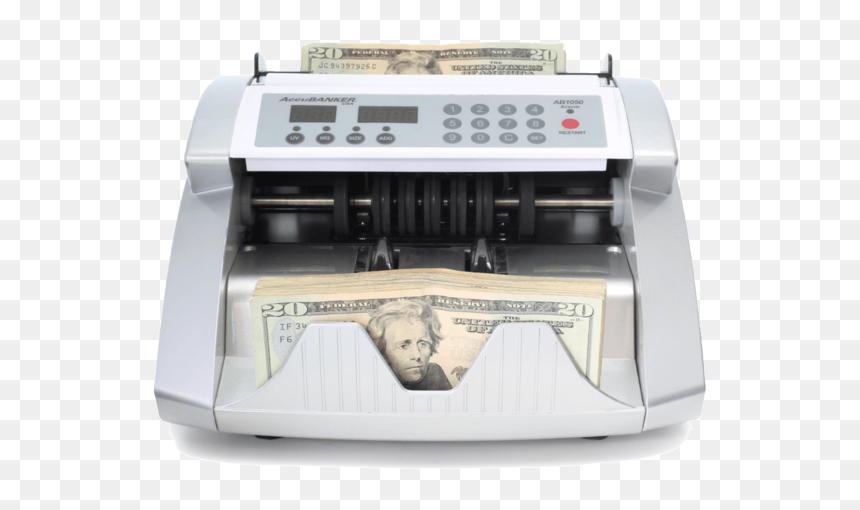 Accubanker Ab1050 Basic Bill Counter With Uv Counterfeit - Accubanker Silver 1050, HD Png Download - money counter png