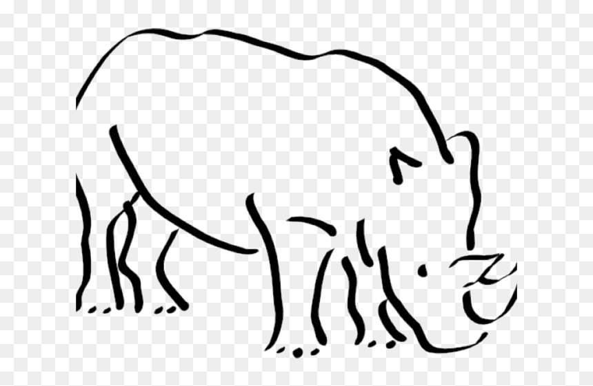 Stuffed Animal Clipart Black And White Rhino Cartoon - Rhino Sketch, HD Png Download - cartoon png images