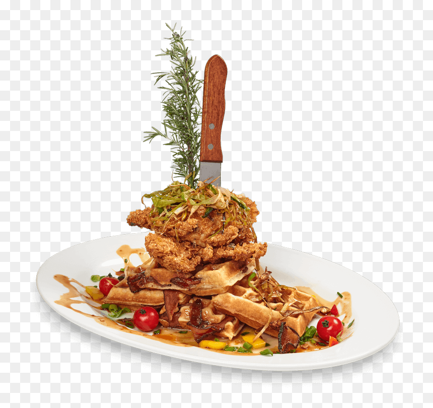 Andy"s World Famous Fried Chicken Waffle Tower"
 Class="p-home - Hash House A Go Go Sage Fried Chicken, HD Png Download - thanksgiving food png