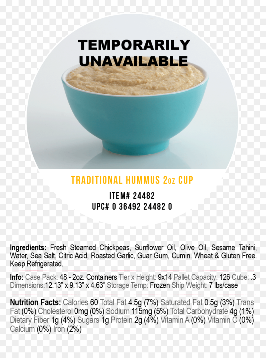 Corfu Hummus 2oz - Bowl, HD Png Download - hummus png