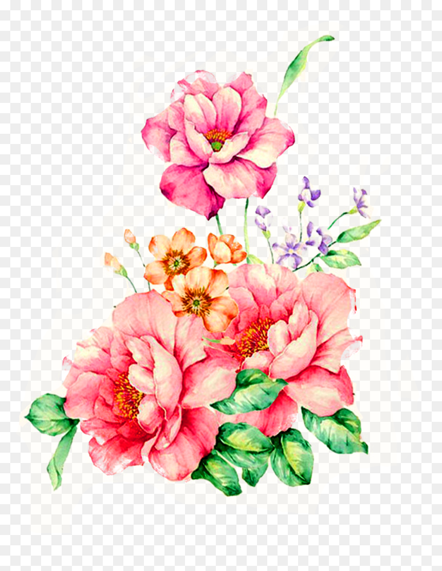 Water Paint Flowers Png, Transparent Png - png flowers images