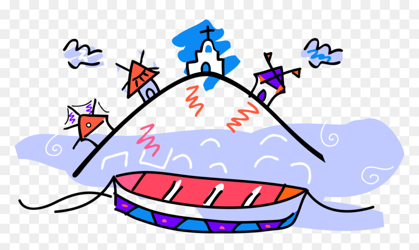 Vector Illustration Of Rowboat Or Row Boat Watercraft, HD Png Download - rowboat png