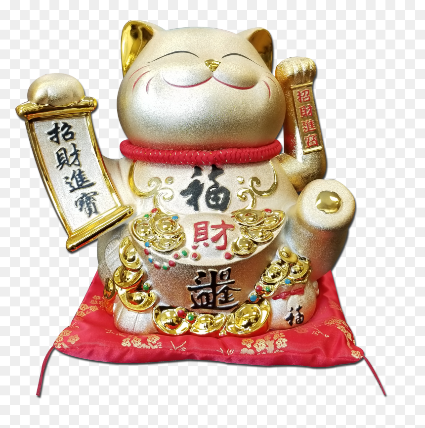 Maneki Neko Lucky Cat Decoration Fortune Cat- With, HD Png Download - lucky cat png