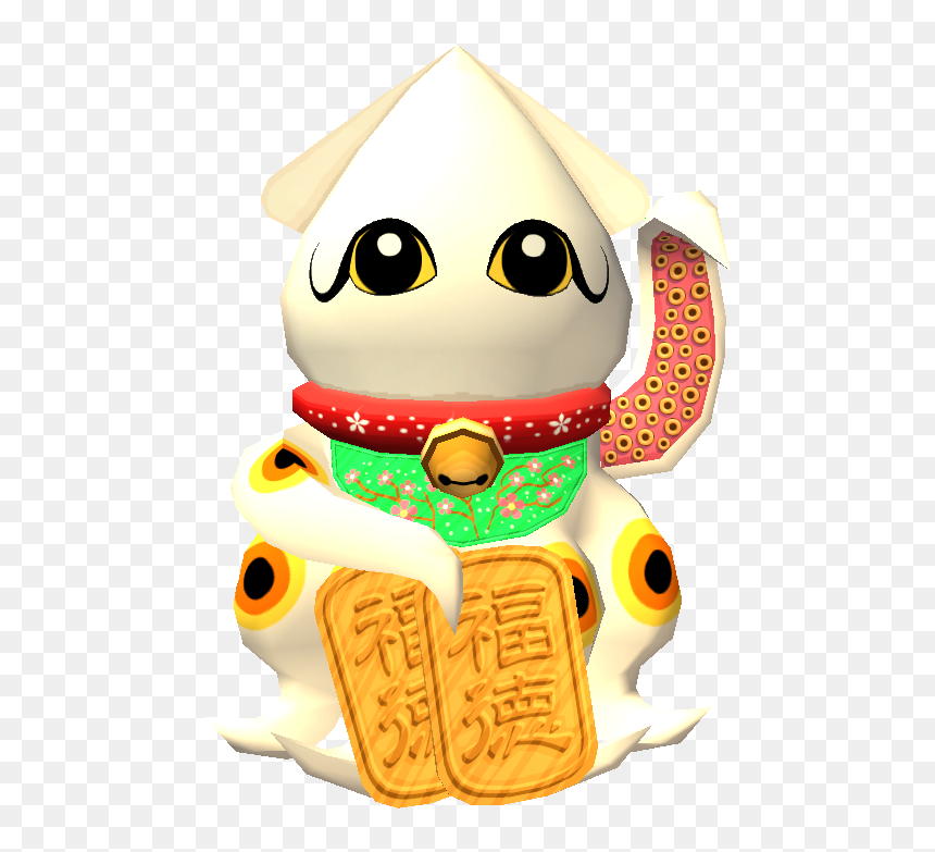 The Golden Lucky Cat Squid Smiles Down Upon You - Cartoon, HD Png Download - lucky cat png