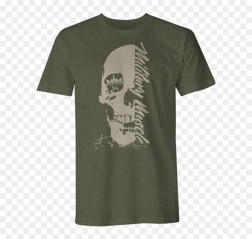 Skull Mm Logo Od Green Crew - Daily Mash T Shirts, HD Png Download - green skull png