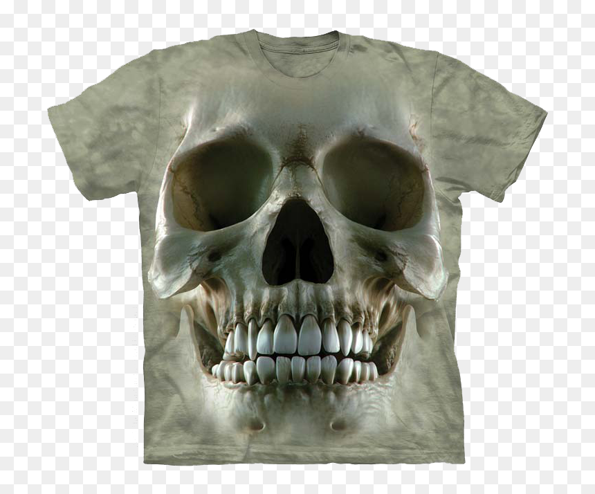 Skull Face Shirt - 3d Skull T Shirts, HD Png Download - green skull png