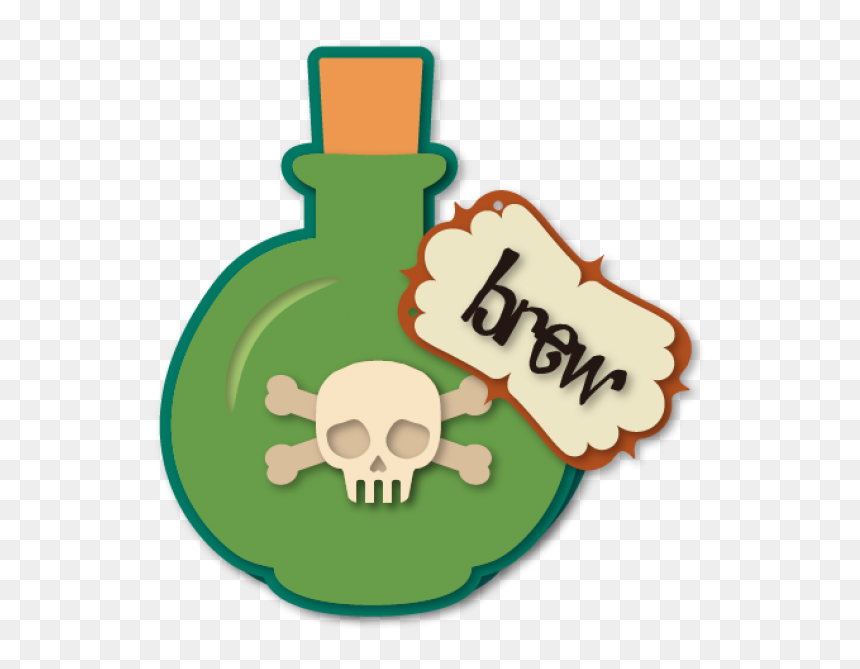 Potion Brew Bottle A6 Card, HD Png Download - green skull png