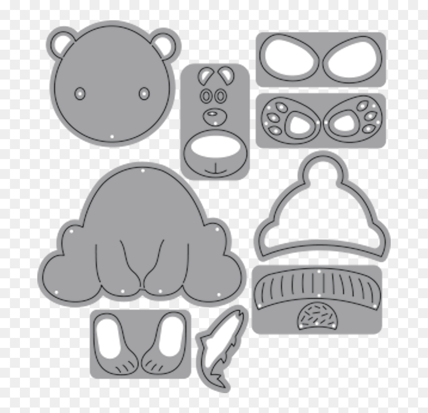 Transparent Polar Express Png - Elizabeth Craft Designs Polar Bear 1565, Png Download - cartoon polar bear png
