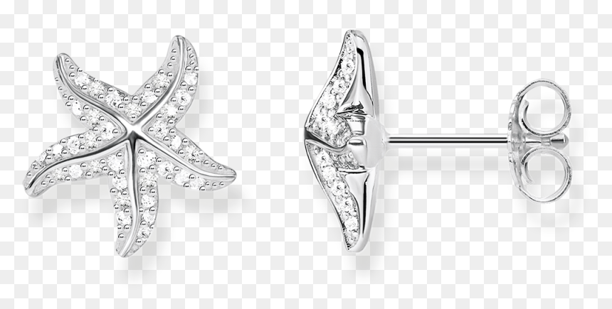 H2003 051 14 Aretes Estrella De Mar 3"
 Data Large - Thomas Sabo Starfish Earrings, HD Png Download - estrella de mar png