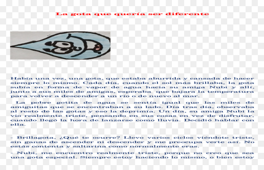 Transparent Gota De Agua Png - Cuento Infantil De La Gota Que Queria Ser Diferente, Png Download - gota de agua png