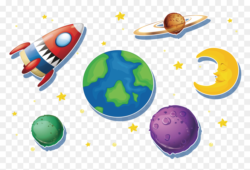 T Shirt Clip Art The Galaxy In - Planetas Y Naves Espaciales, HD Png Download - cartoon planet png