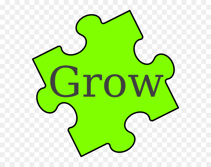 Green Puzzle Piece Clipart - Green Puzzle Piece, HD Png Download - grow png