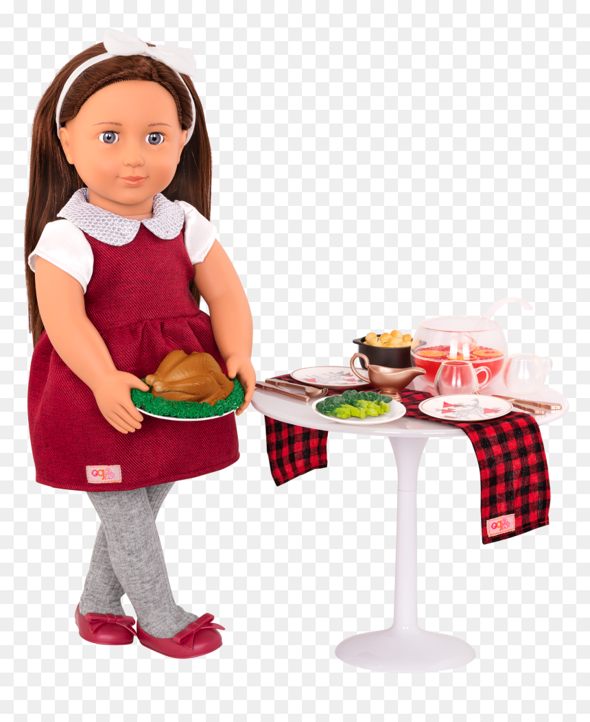 Milana Carrying Turkey For Festive Feast Dinner - Doll, HD Png Download - turkey dinner png