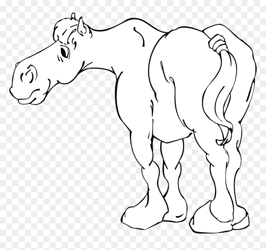 Transparent Cartoon Horse Png - Black And White Cartoon Horse, Png Download - cartoon horse png