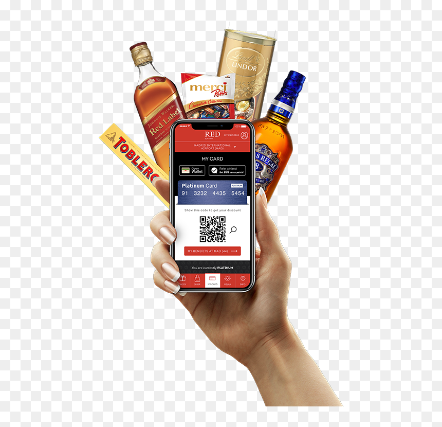 One Hand Mobile Image - Mobile Phone, HD Png Download - red label png