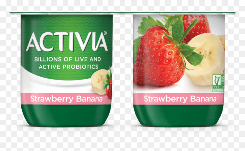 Activia Probiotic Blended Lowfat Yogurt Strawberry - Activia Strawberry Yogurt, HD Png Download - platano png