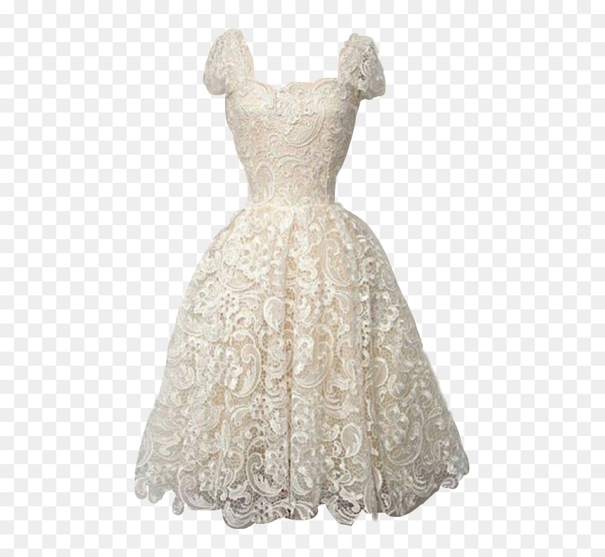 #lace #dress #beige #cream #wedding #freetoedit - Nice Old Fashioned Lace Dress, HD Png Download - wedding lace png