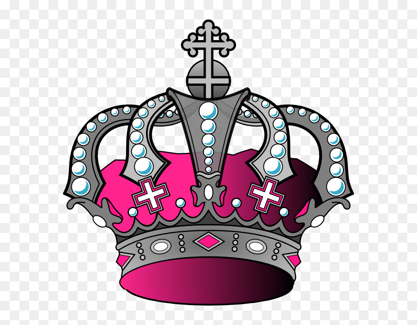 Silver Crown Png - Silver And Pink Crown, Transparent Png - crown clip art png