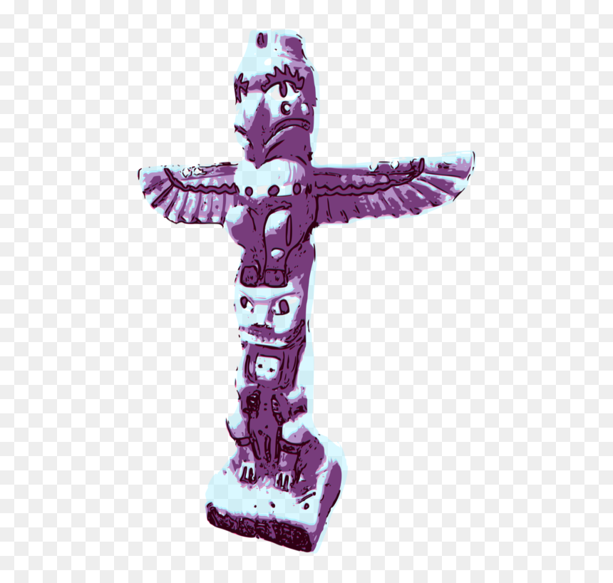 Purple,symbol,figurine - Pink Totem, HD Png Download - purple cross png