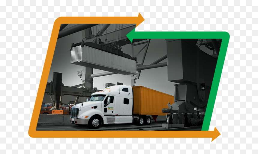 A Gantry Crane Destuffing A Container And An Adams - Trailer Truck, HD Png Download - stuffing png