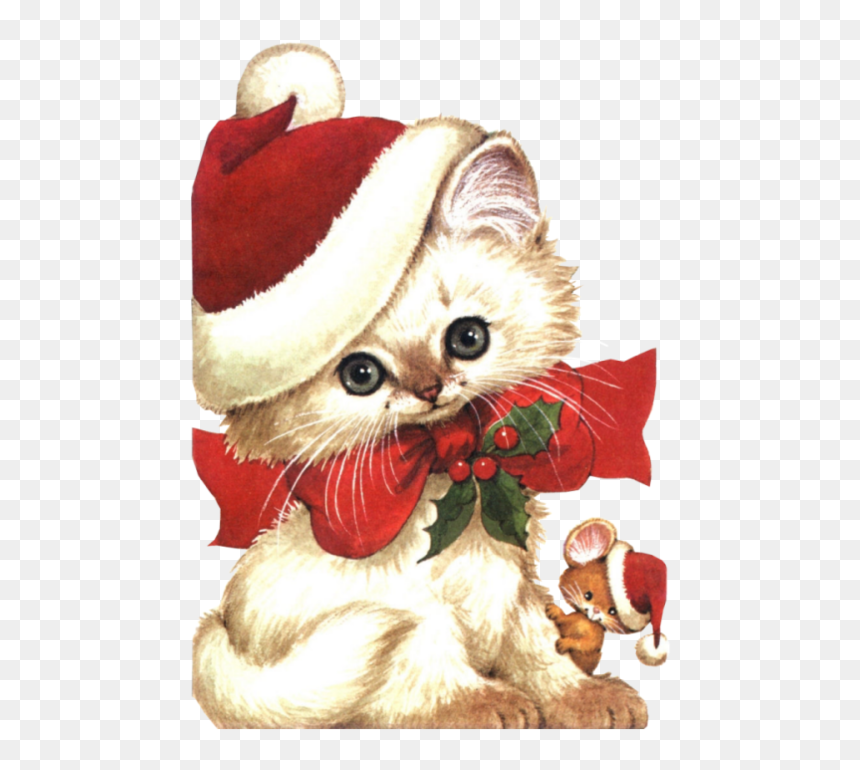 And Mouse Clip Art - Clipart Png Christmas Cats, Transparent Png - christmas cat png
