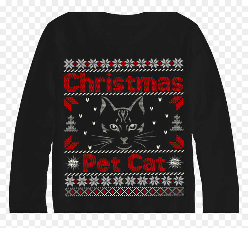 Ugly Christmas Pet Cat Sweater Design Logo Patriotic - Ugly Shirt Christmas Design, HD Png Download - christmas cat png