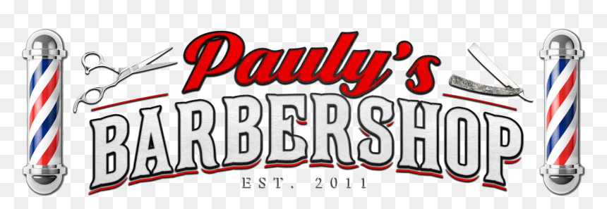 Barber Shop Logo Png - Pauly's Barber Shop Logo Png, Transparent Png - barbershop pole png