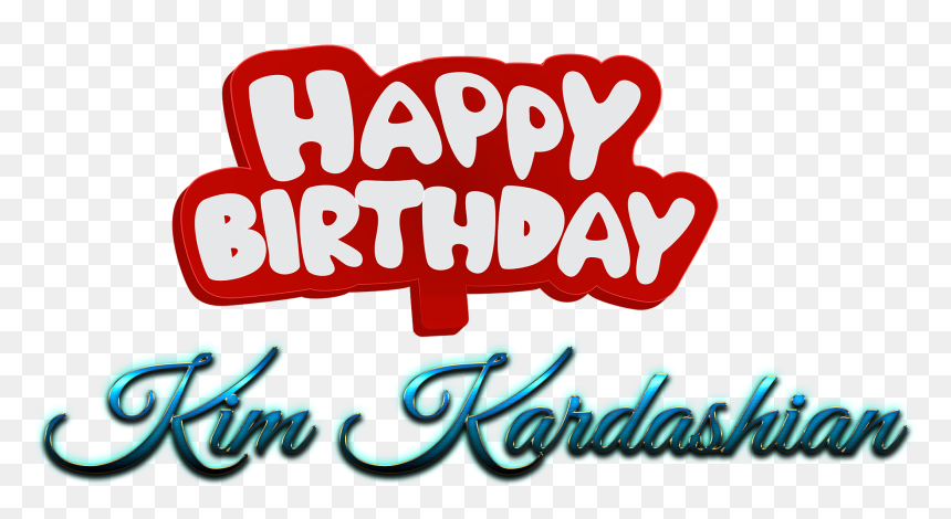 Kim Kardashian Happy Birthday Name Logo - Calligraphy, HD Png Download - kim k png