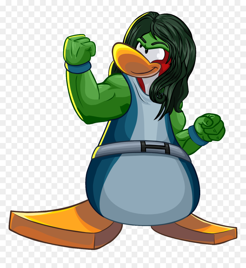 Clipart Penguin Superhero - Club Penguin She Hulk Penguin, HD Png Download - she-hulk png