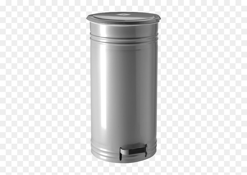 Classic Stainless Steel Pedal Operated Bin - Cylinder, HD Png Download - bin png