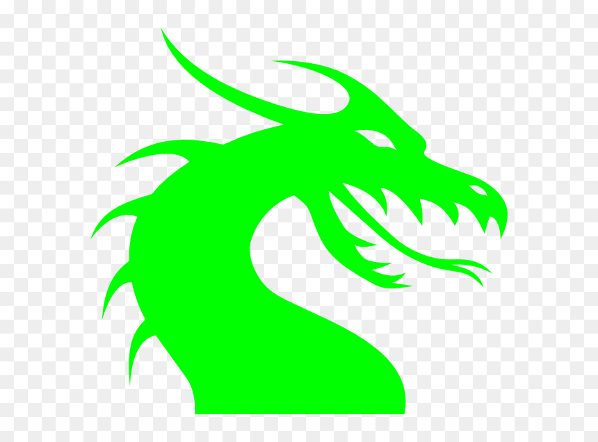Green Dragon Svg Clip Arts - Dragon Head Silhouette, HD Png Download - dragon .png