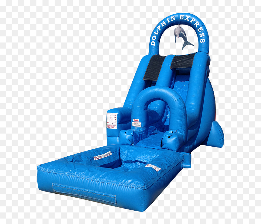Dolphon-express Waterslide - Dolphin Express Inflatable Slide, HD Png Download - waterslide png